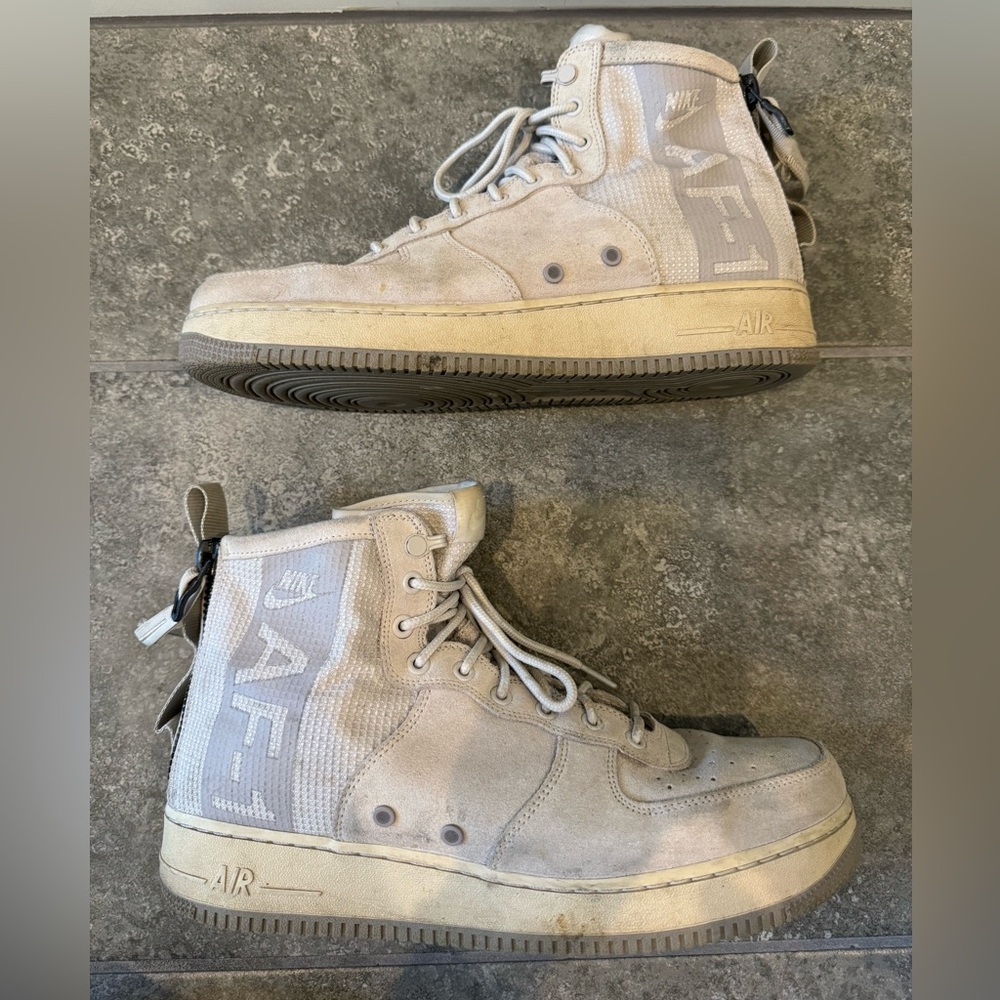 Nike Air SF AF-1 Mid Basketball Sneakers Men's
Size US 12 Gray White AJ9502-001 - Picture 3 of 11